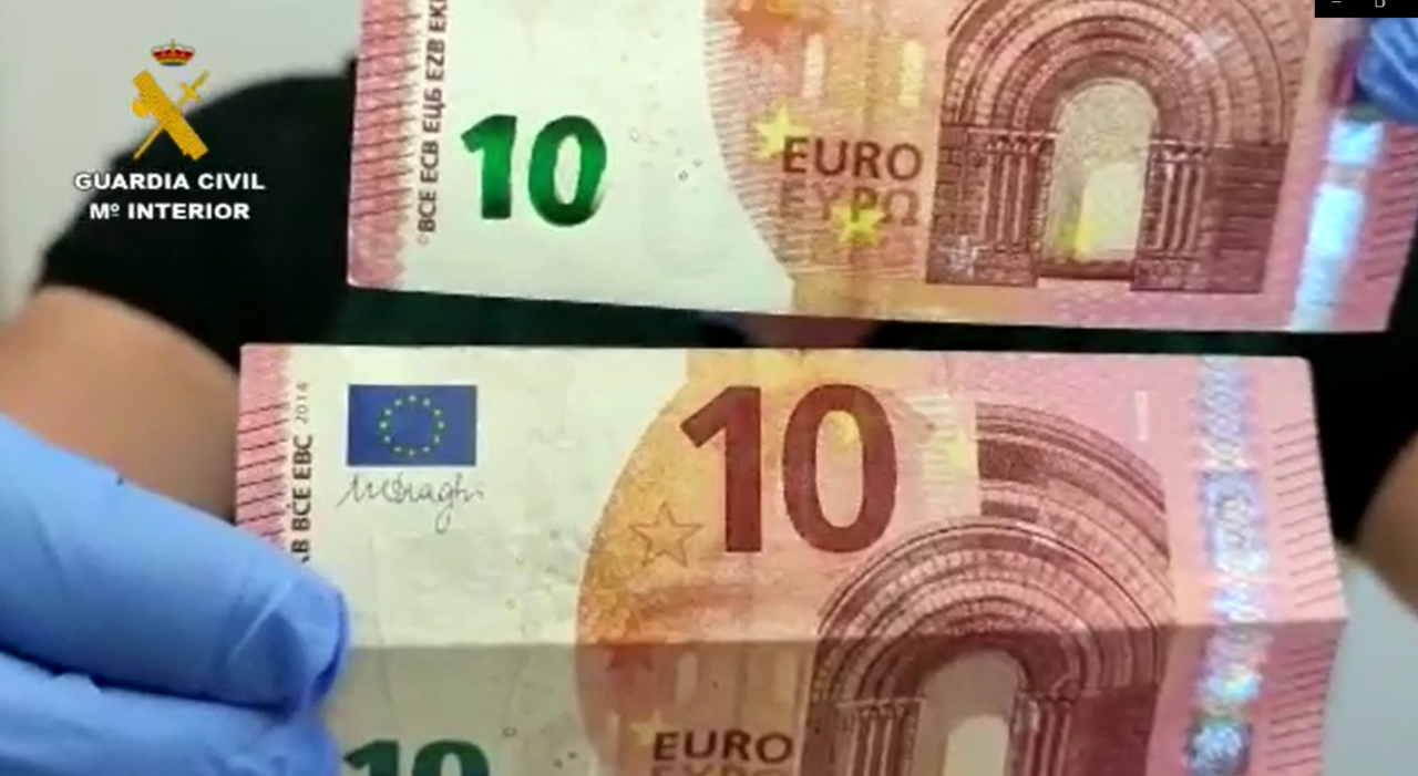 Comparativa de los billetes de 10€ falsificados