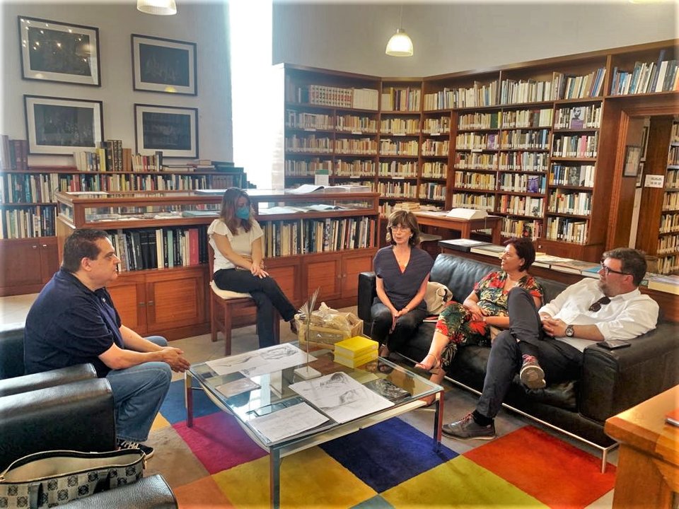 Un momento de la reunión en la sede de la Fundación José Saramago en Lanzarote