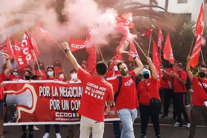 Imágenes de archivo de una movilización de CCOO