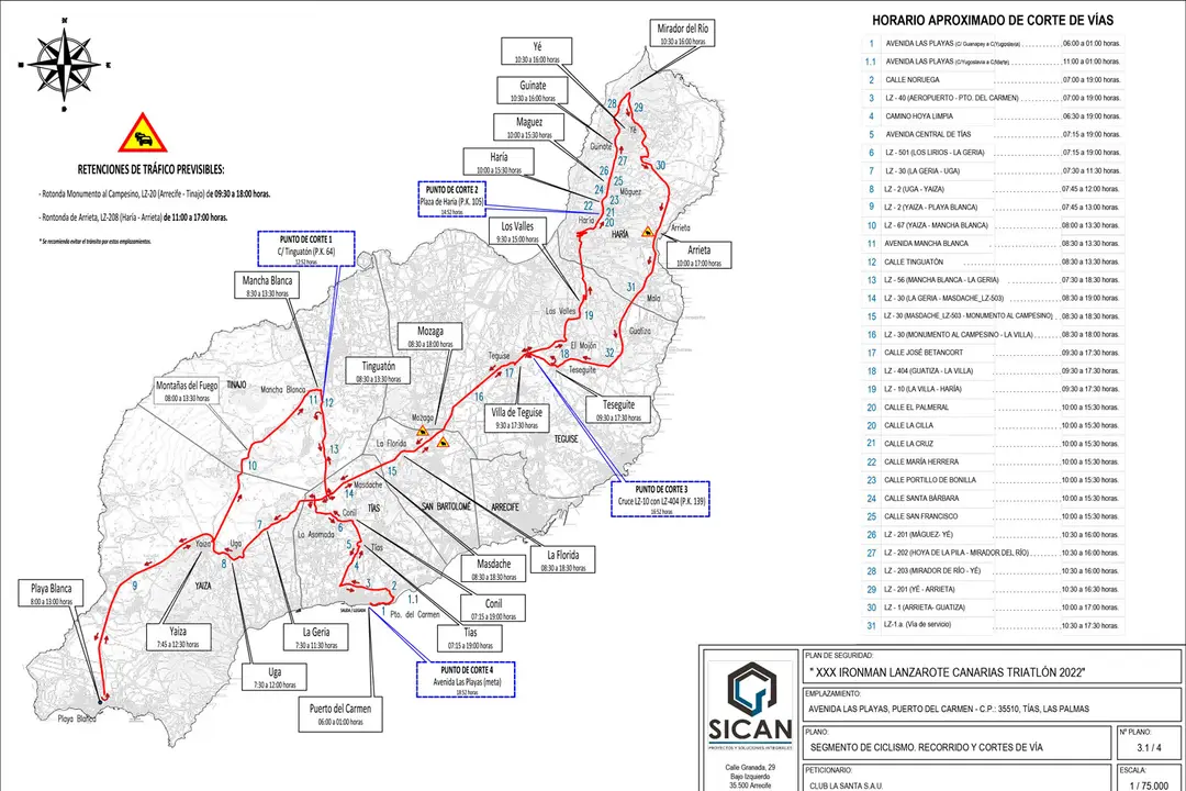 Carreteras cortadas Ironman