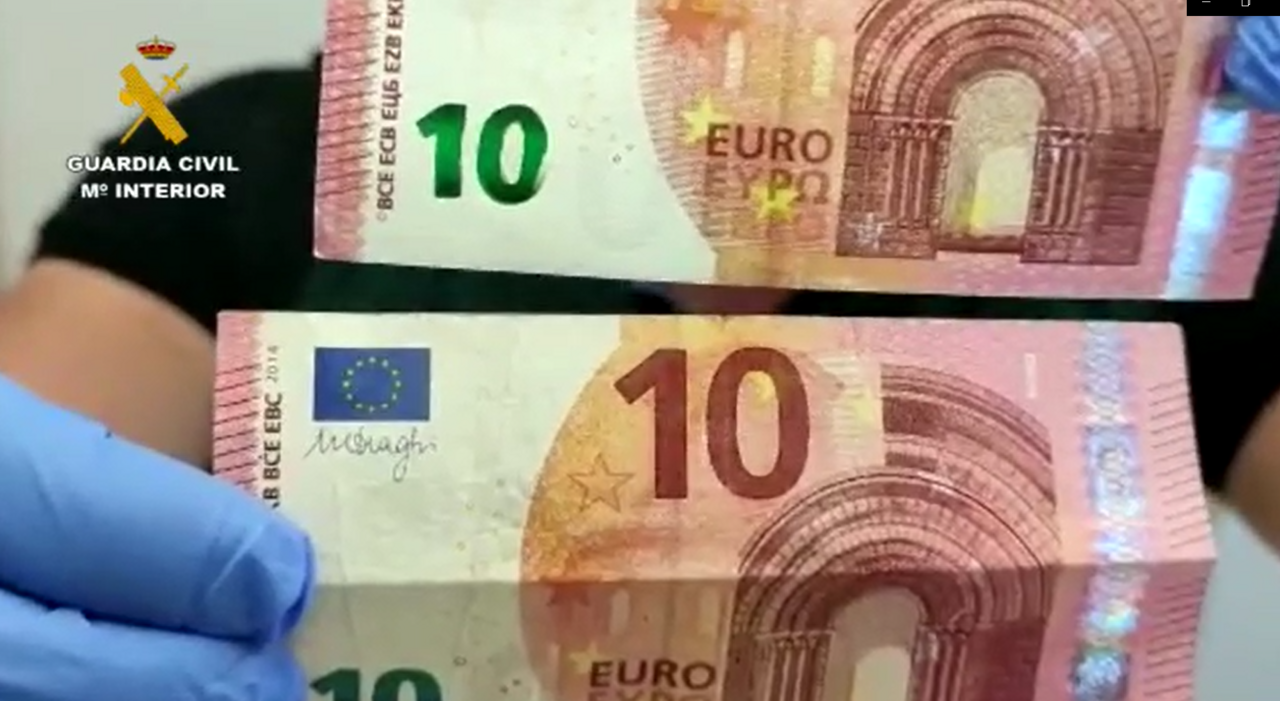 Comparativa de los billetes de 10€ falsificados