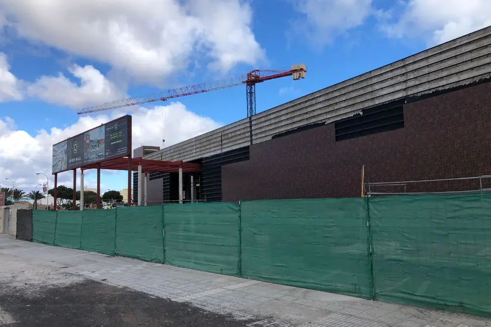 Construcción del centro comercial de Arrecife