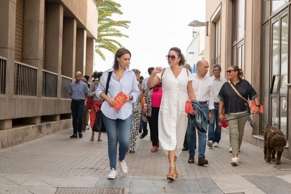 La secretaria de Organización del PSOE de Canarias, Nira Fierro y Dolores Corujo<br />