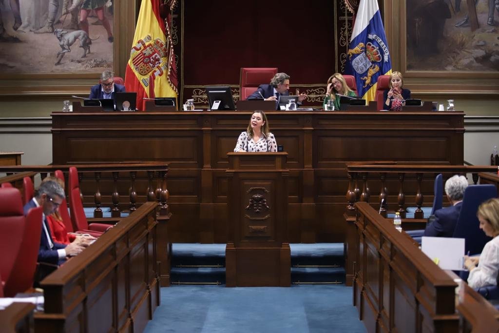María Dolores Corujo en el Parlamento de Canarias