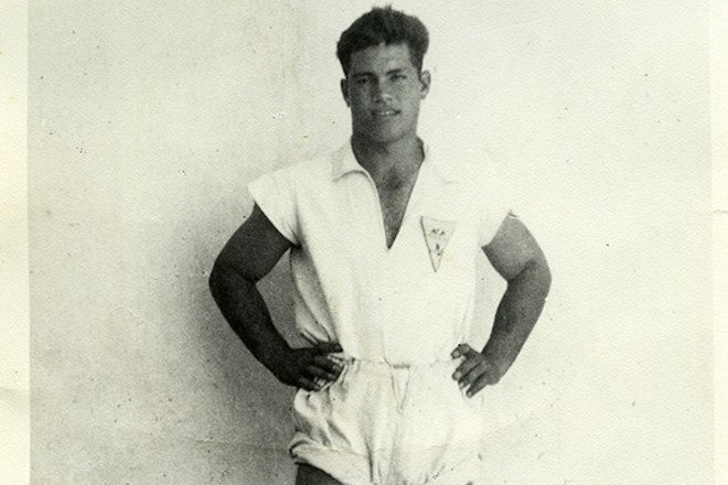 Manuel Cabrera Rodríguez, Pollo de Tías, en una foto de cuando era figura del deporte vernáculo. FOTO: Memoria Digital de Lanzarote
