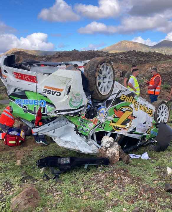 Accidente en el Rallye Orvecame-isla de Lanzarote