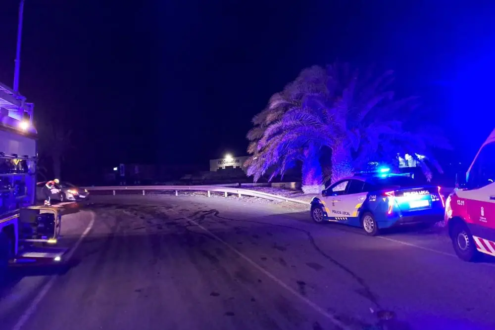 Accidente de tráfico a la entrada de Güime