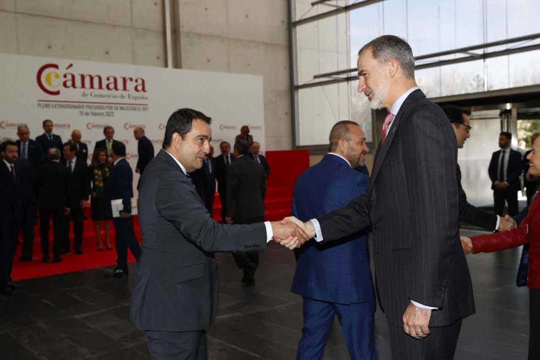 Presidente de la Cámara de Comercio de Lanzarote con el rey