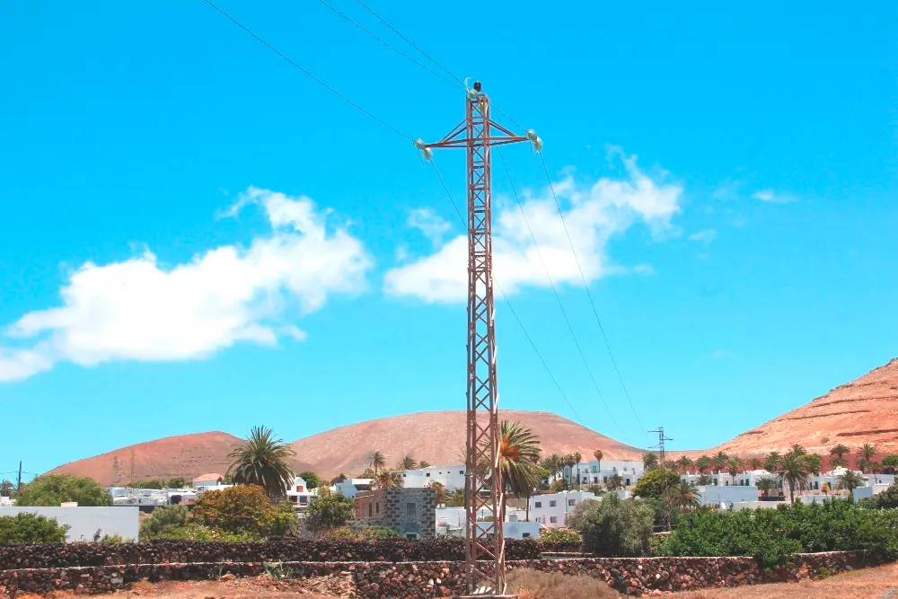 Tendidos eléctricos en Lanzarote