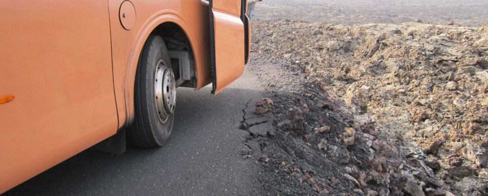 Talud que se va a arreglar en la ruta de los volcanes