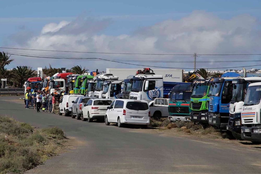Concentración de transportistas en Lanzarote