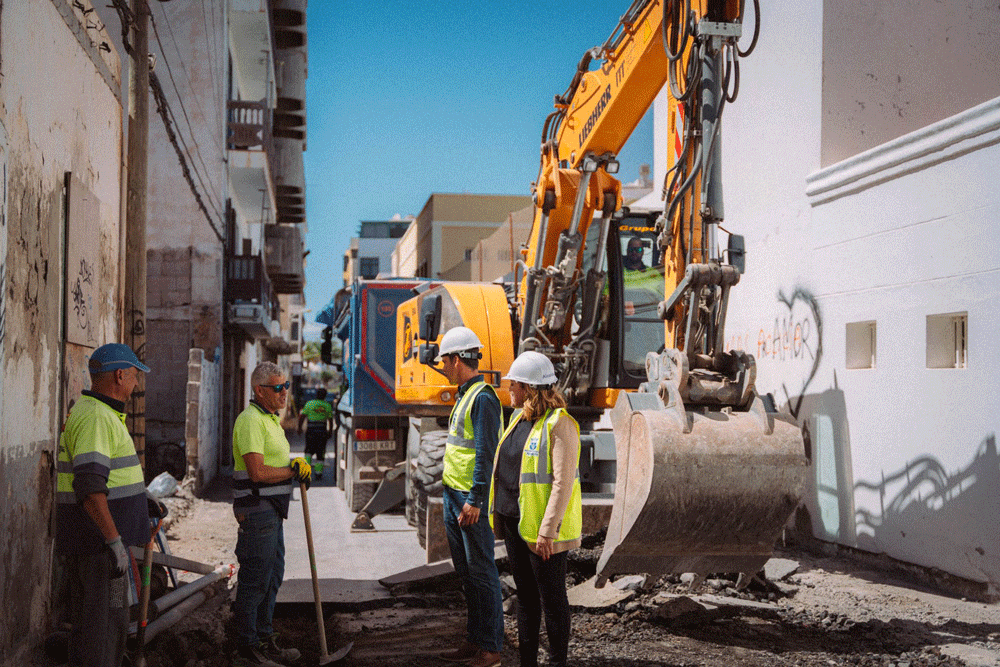 Obras en la calle Canalejas de Arrecife