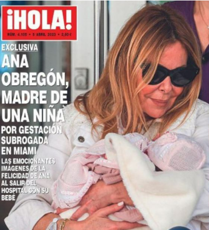 Captura de pantalla de la portada de la revista ¡Hola! que dio la exclusiva de la maternidad de Ana Obregón