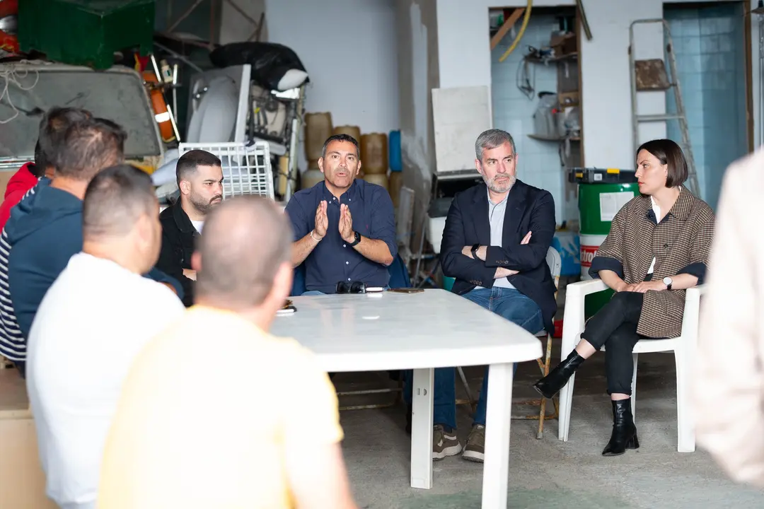 Fernando Clavijo, en una reunión con colectivos durante su visita a Lanzarote