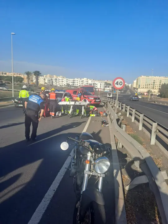 Accidente de moto en la autovía