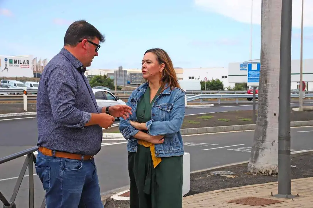 Obras ya finalizadas de la carretera entre Aeropuerto y Playa Honda