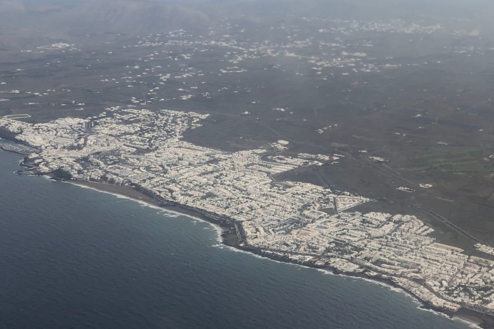 Vista aérea de Puerto del Carmen.