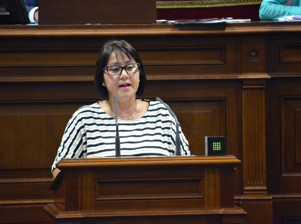 Gladys Acuña en el Parlamento de Canarias.