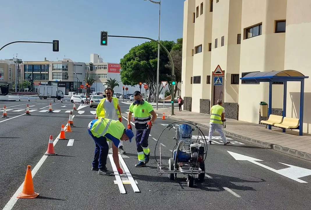 Mejora marcas calles de Arrecife.