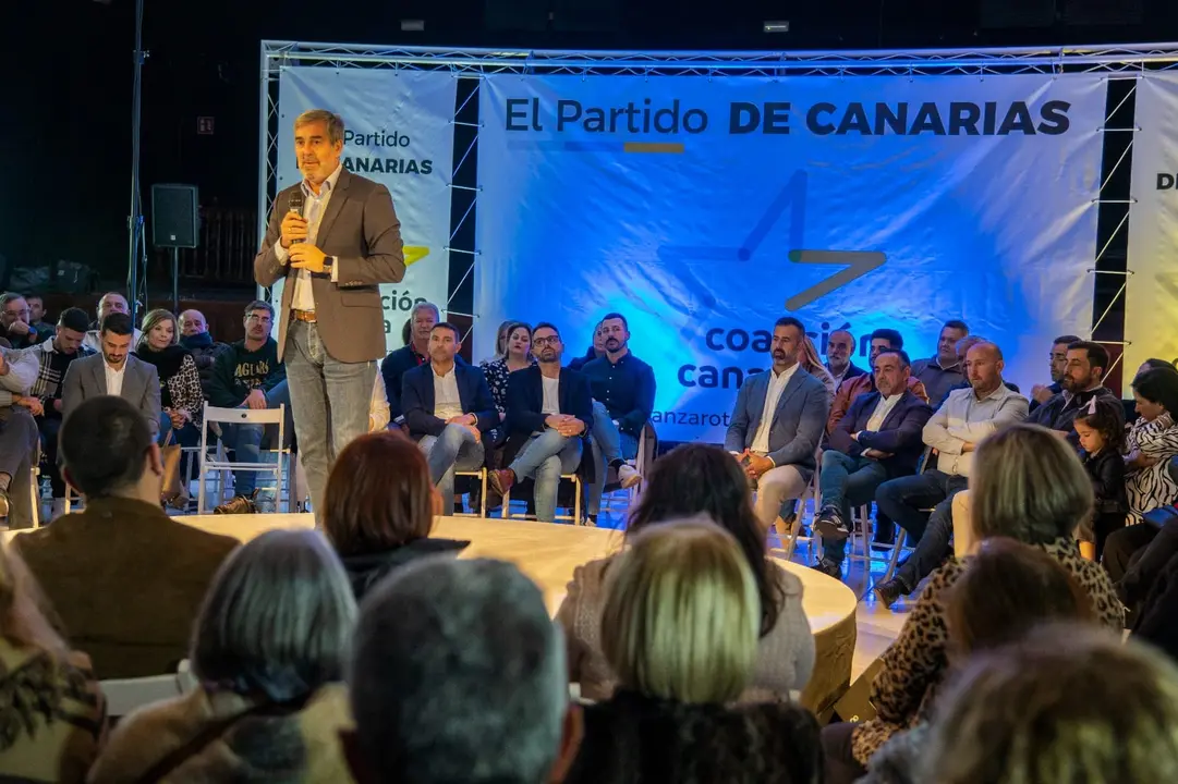 Fernando Clavijo en un acto electoral en Lanzarote.