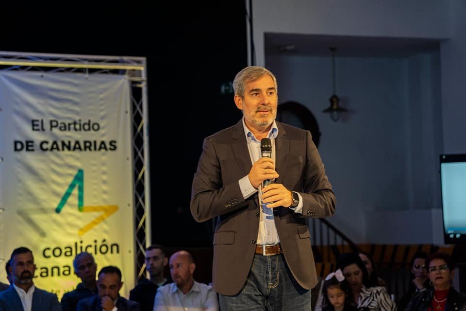 Fernando Clavijo en un acto electoral en Lanzarote.