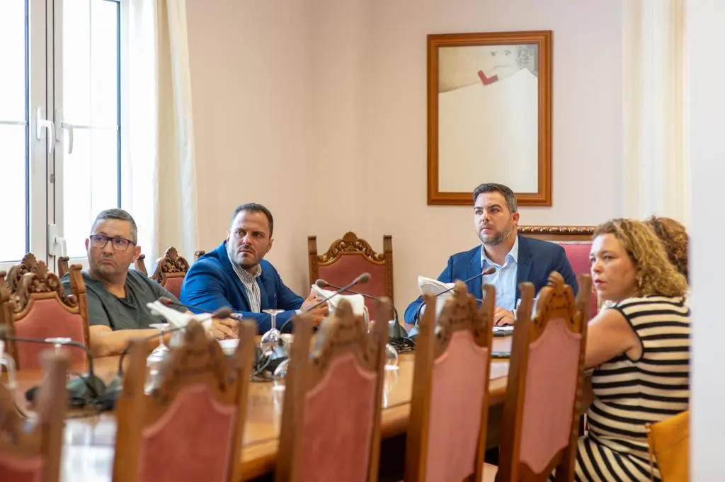 El vicepresidente del Cabildo en la reunión con los ayuntamientos.