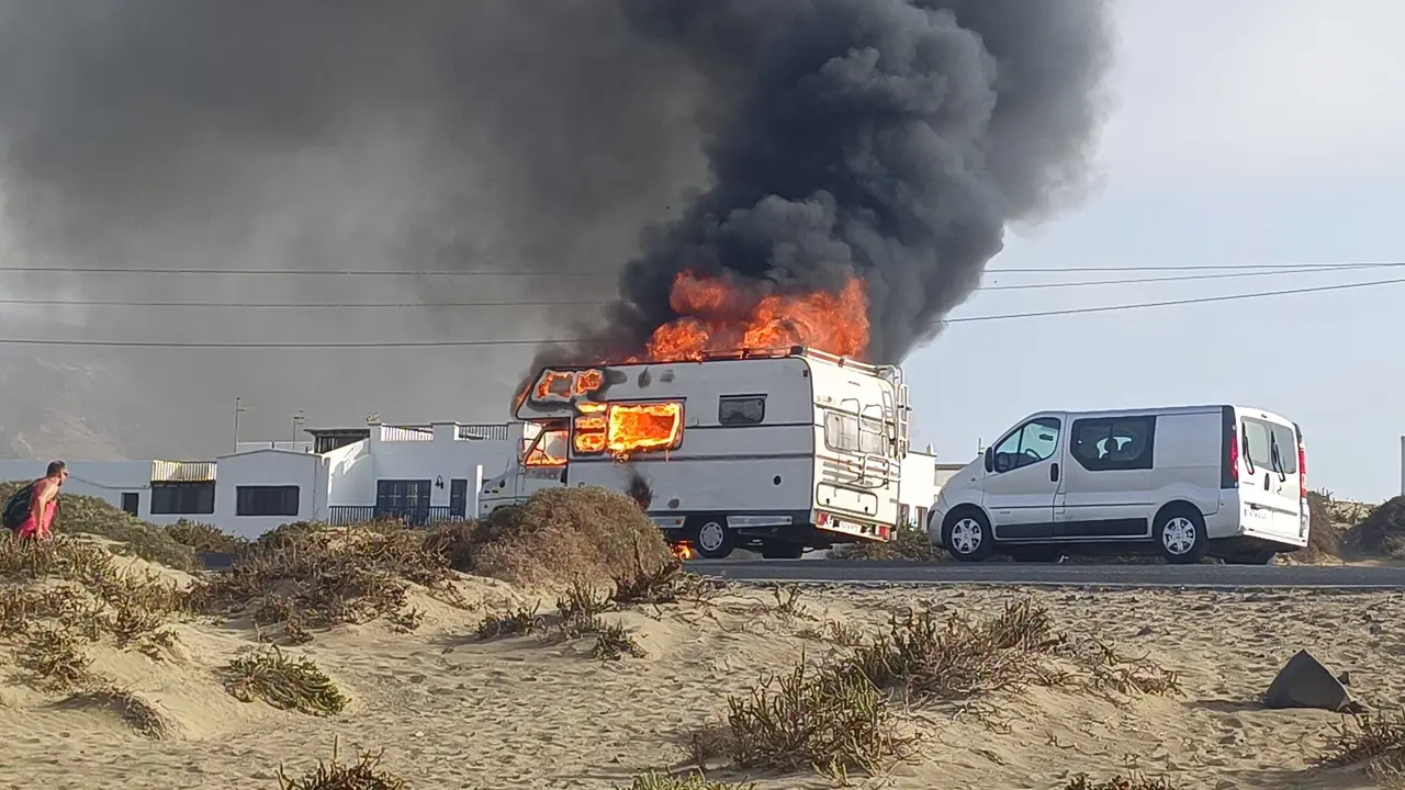 Autocaravana siniestrada.