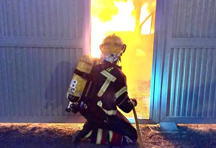 Bomberos en acción.