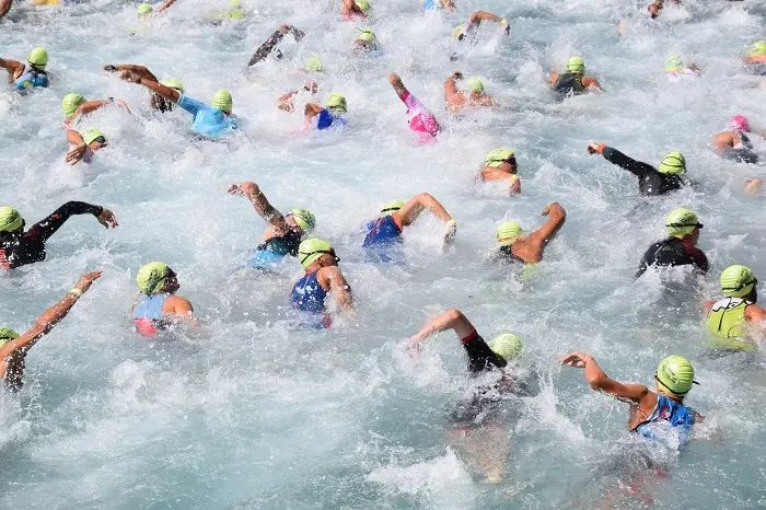 Un momento de la prueba de natación