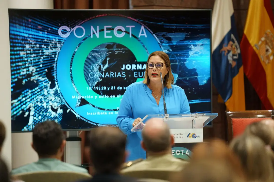 Astrid Pérez durante la apertura de las jornadas.