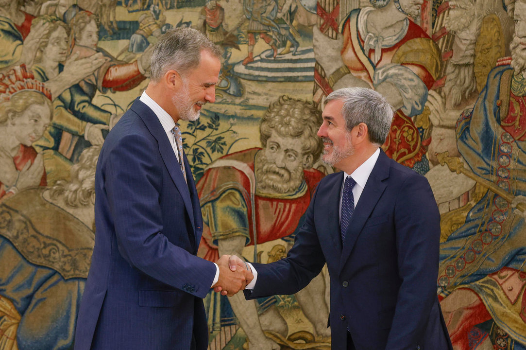Fernando Clavijo es recibido en audiencia por el Rey Felipe VI en el Palacio de la Zarzuela. EFE Juan Carlos Hidalgo.