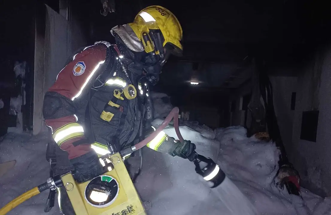 Los bomberos en acción.