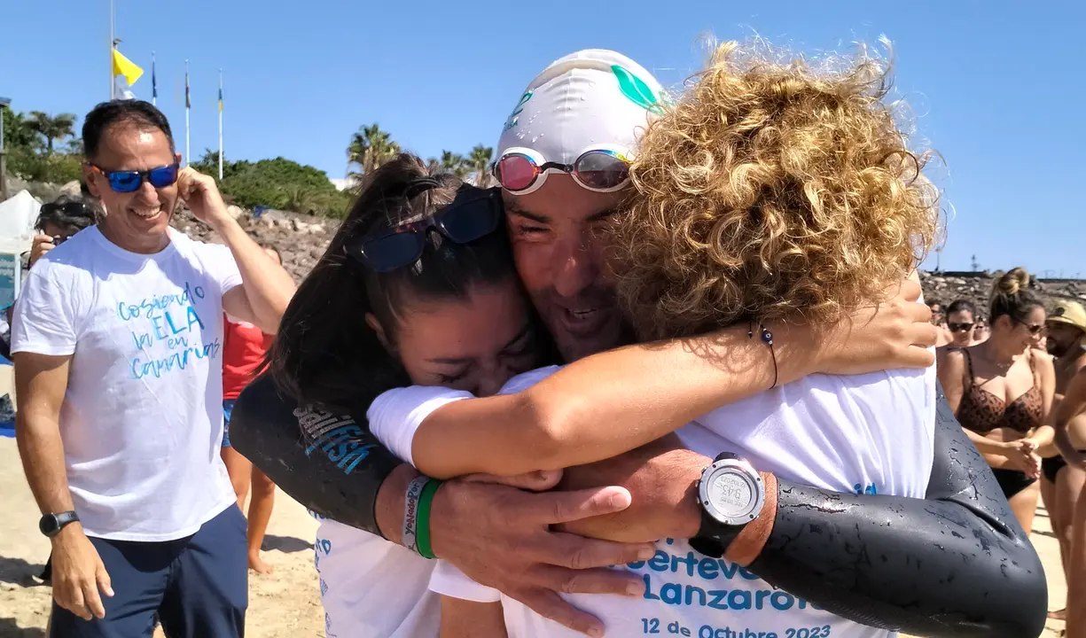 Jaime Caballero tras llegar a Lanzarote.