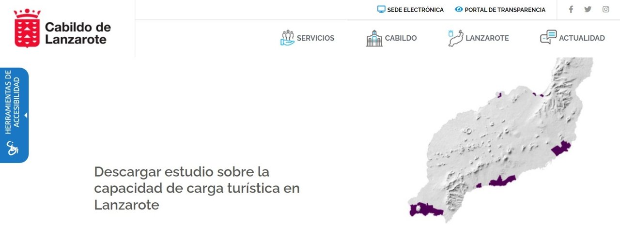 Imagen de la página web del Cabildo de Lanzarote.