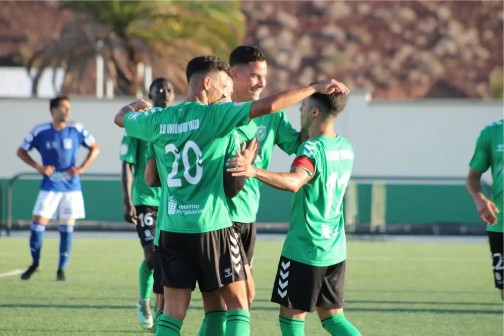 Celebración de un gol del US Yaiza