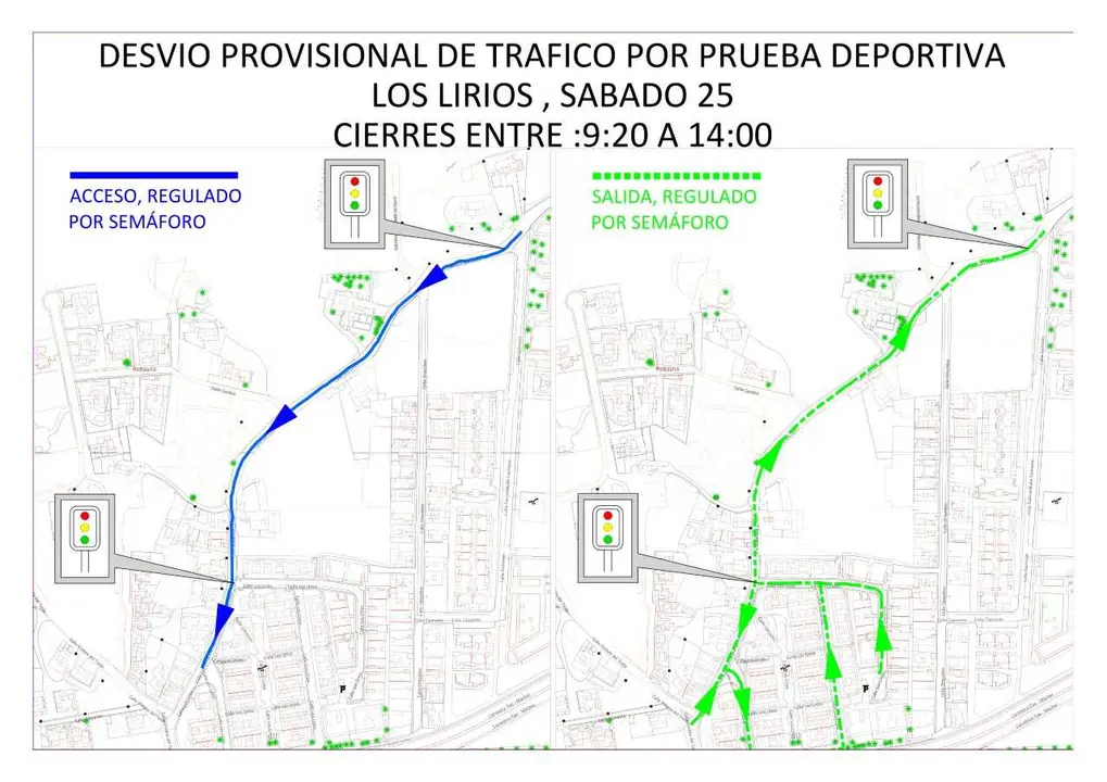 Desvíos provisionales por prueba deportiva.