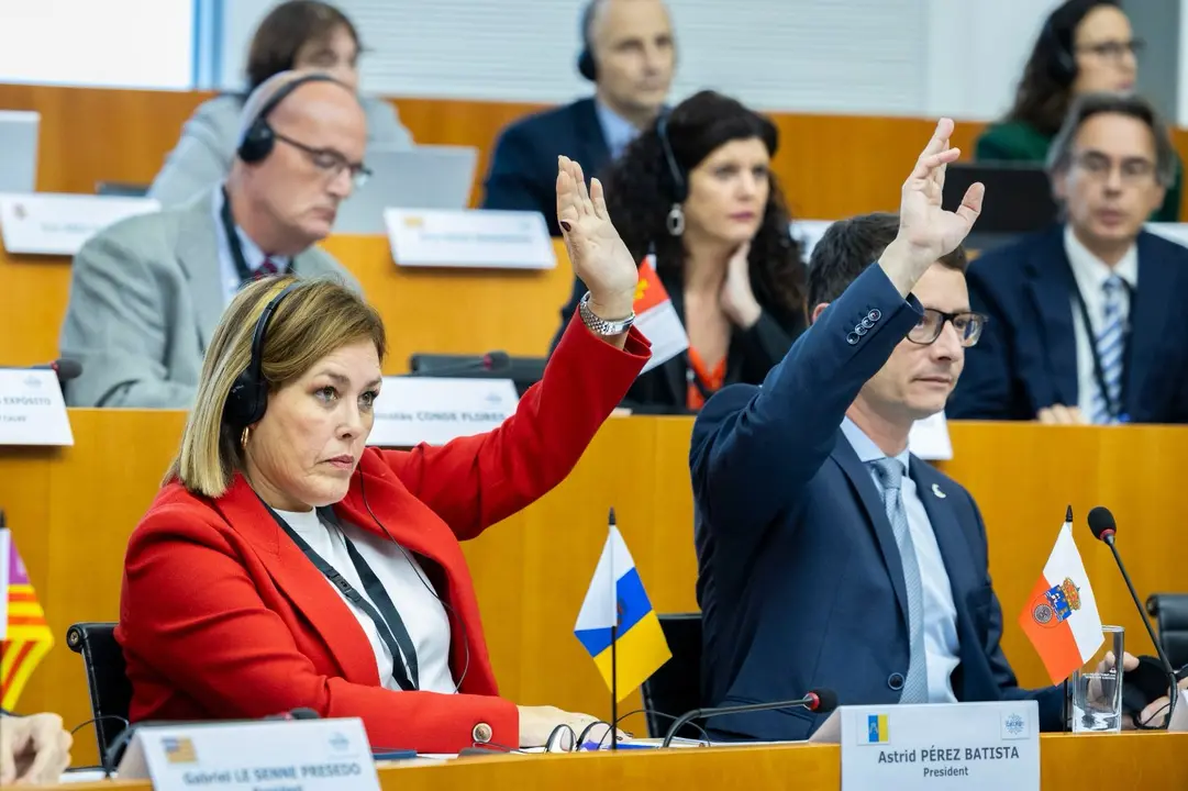 Astrid Pérez en la Asamblea Plenaria de la CALRE 2023.