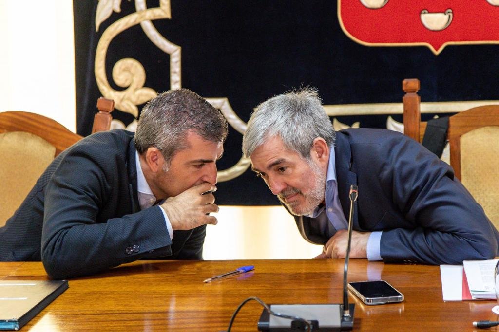 Clavijo y Domínguez en el Consejo de Gobierno de Canarias celebrado en Lanzarote.