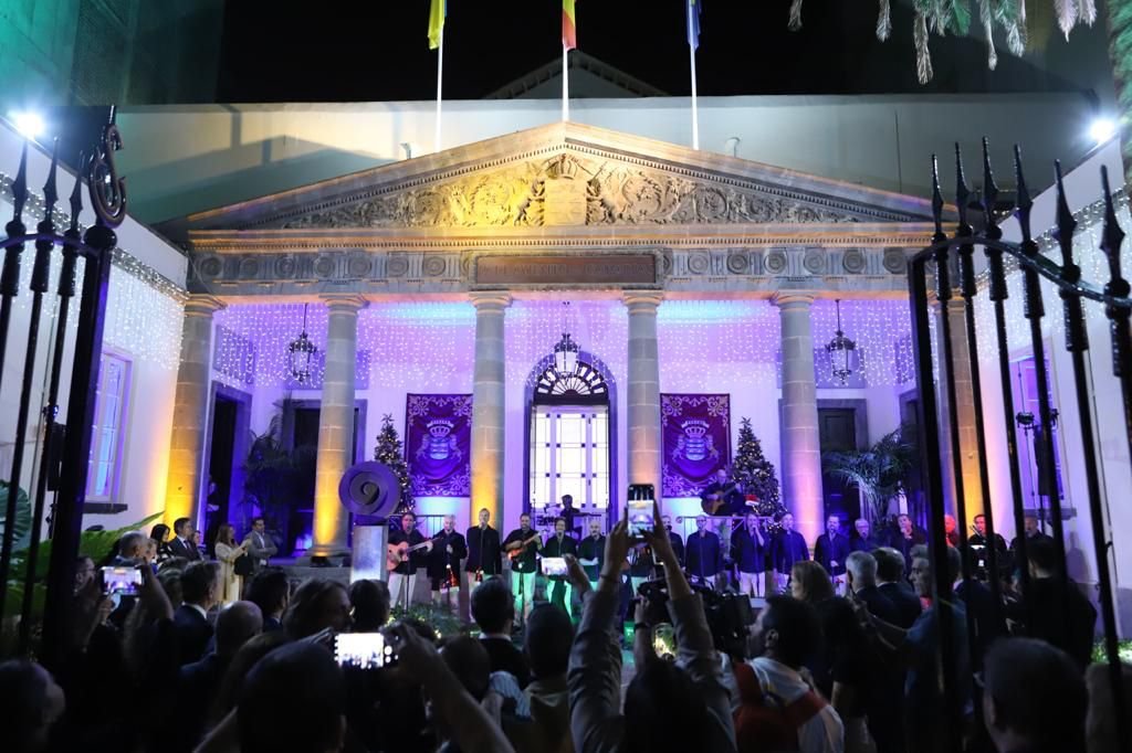 Inauguración del Belén y encendido de la iluminación navideña en el Parlamento de Canarias 2023.