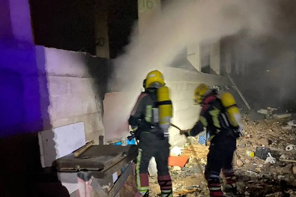 Incendio en un hotel abandonado