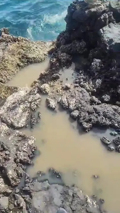 Aguas fecales en Punta Mujeres.