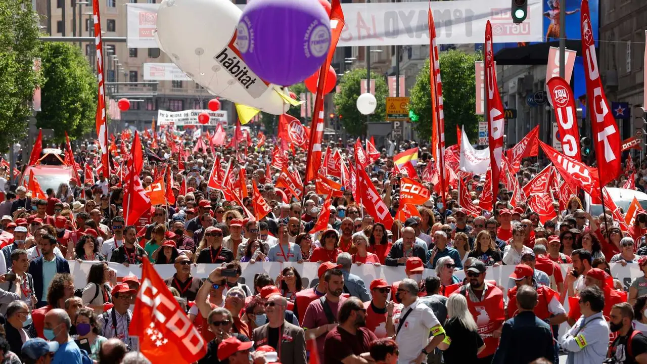 Manifestación a favor del salario mínimo interprofesional.