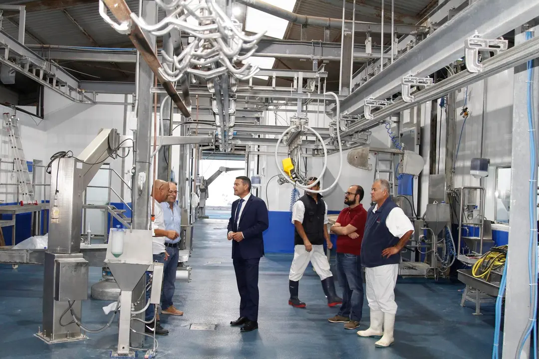 Visita del Presidente al Matadero Insular. Imagen de archivo.
