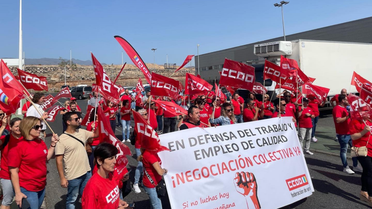 Manifestación de los trabajadores de comisiones obreras.