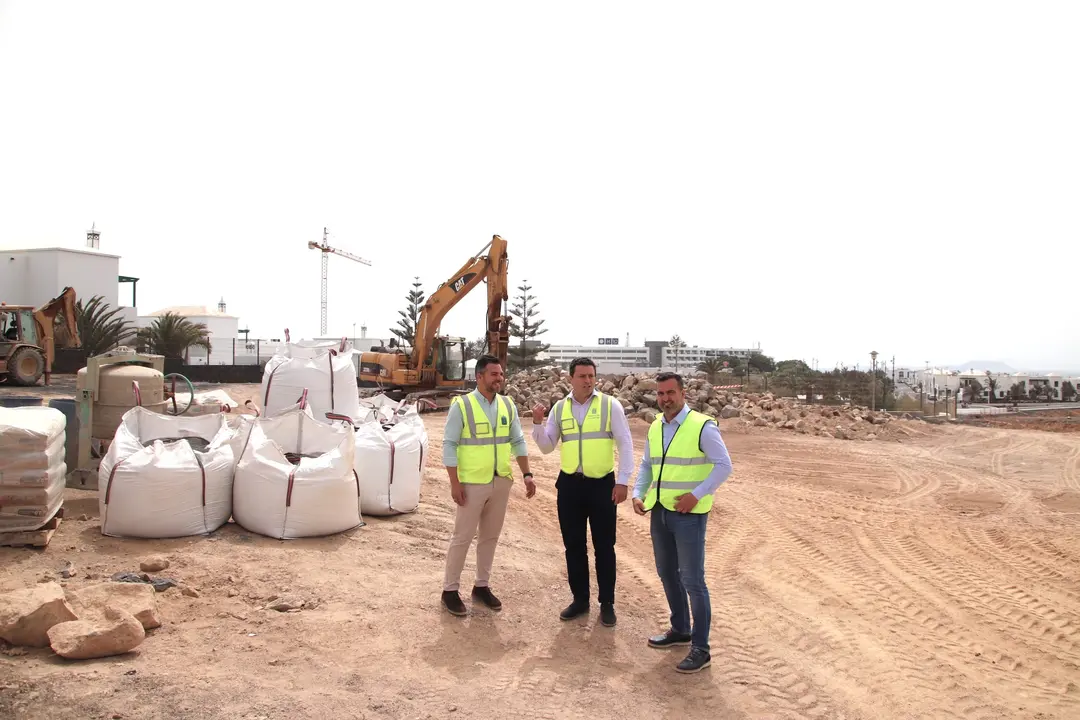 Obras en la cancha de El Aula