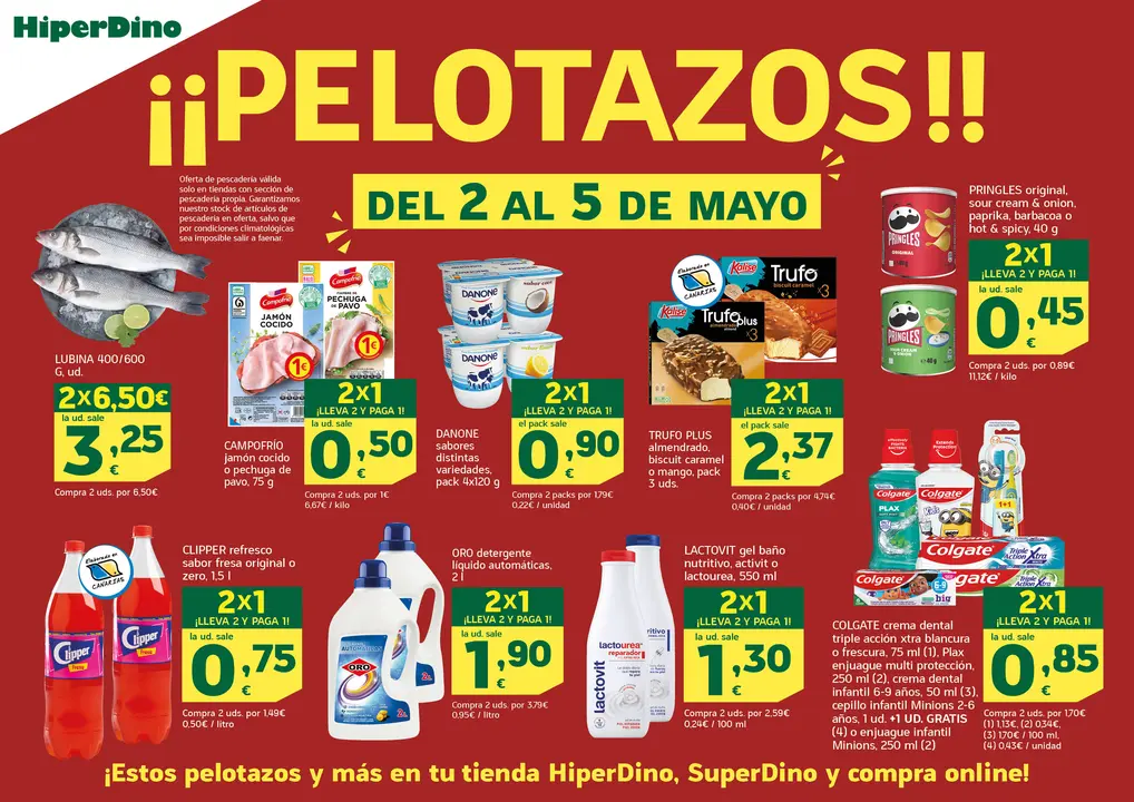 Cartel ofertas desde el 2 hasta el 5 de mayo.