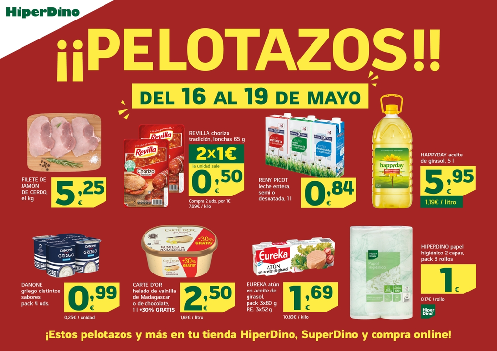 HiperDino lanza una nueva campaña de pelotazos.