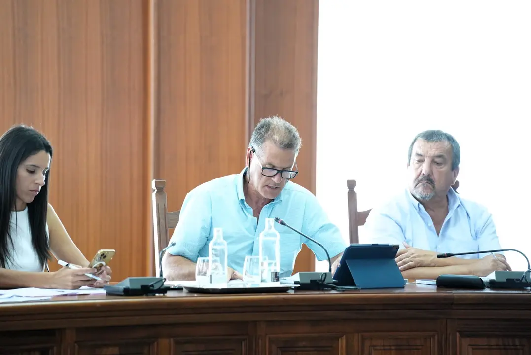 Domingo Cejas, Consejero de Aguas durante el pleno.