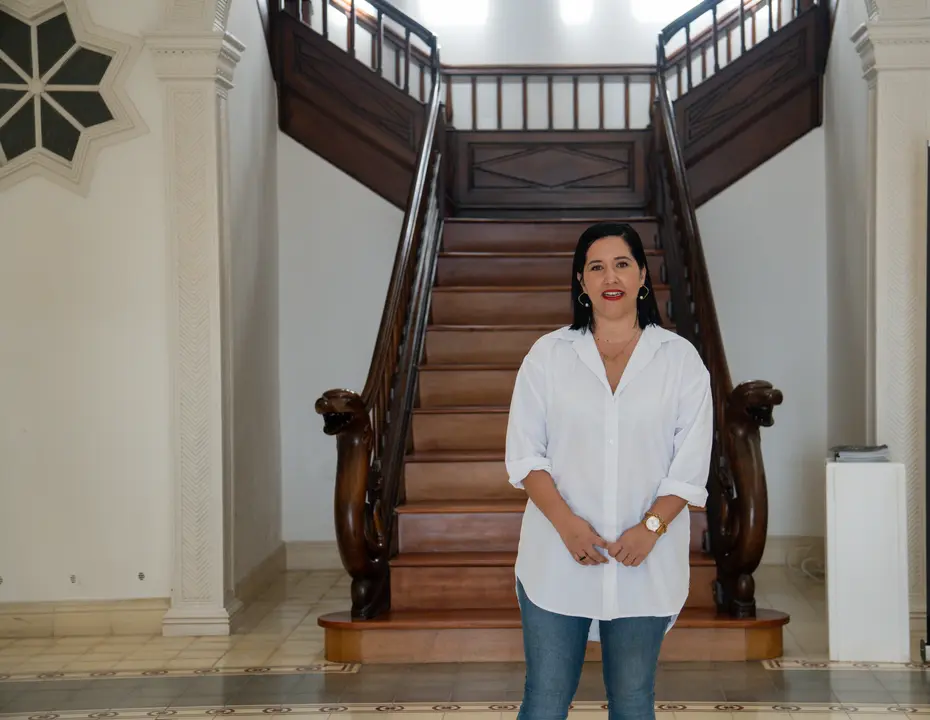 Abigail González en la Casa de la Cultura.