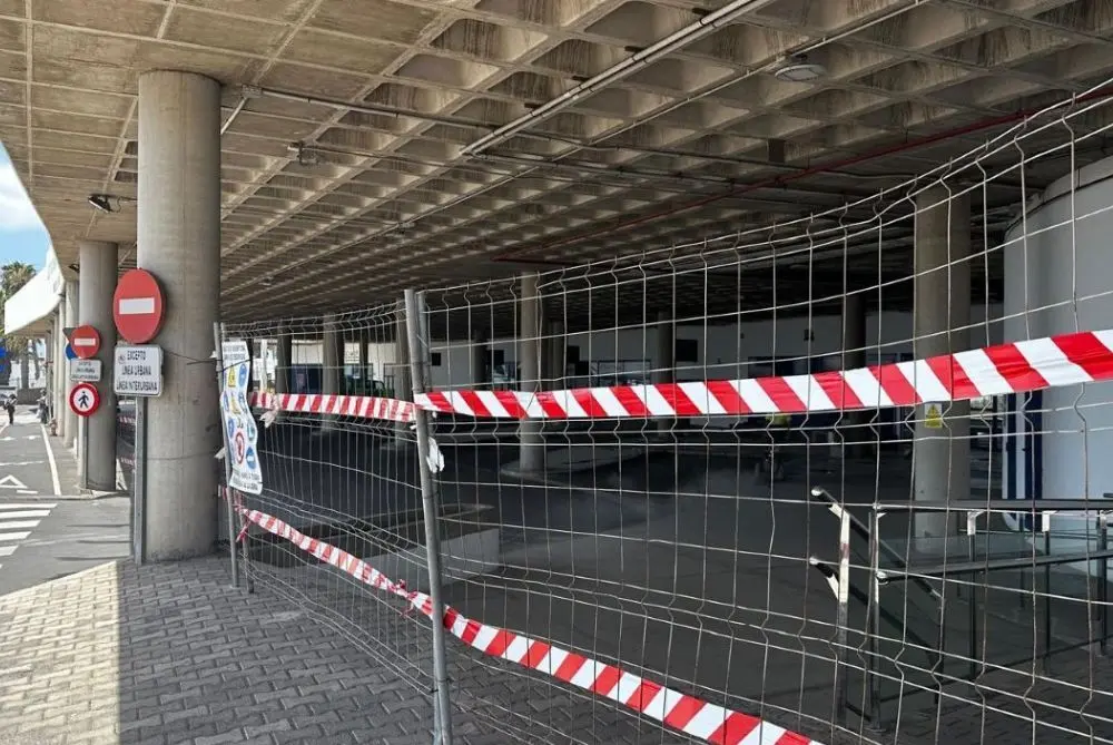 Obras en la estación de guaguas